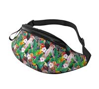 Riñonera cruzada para mujeres y hombres, bonita riñonera tropical con diseño de loro, tucán, bolsa de cinturón de viaje para mujeres y hombres