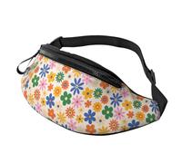 Riñonera cruzada para mujeres y hombres - Groovy Daisy Flowers Running Belt Bag Travel Waist Bag for Women Men