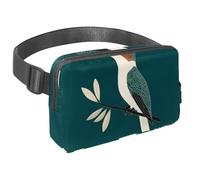 Riñonera cruzada para mujeres y hombres, riñonera verde de colibrí con bolsillos con cremallera, riñonera impermeable con correa ajustable para entrenamiento, correr, viajar, senderismo, Multicolor 1