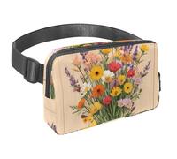 Riñonera cruzada para mujeres y hombres, riñonera verde de colibrí con bolsillos con cremallera, riñonera impermeable con correa ajustable para entrenamiento, correr, viajar, senderismo, Multicolor 5