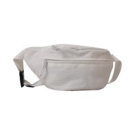 Riñonera cruzada para mujeres y niñas, bolsa de pecho de pana, versátil, color sólido, bolsa de dinero, White