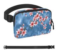 Riñonera cruzada Pink Cherry Blossoms-925 para hombres y mujeres, riñonera para viajes, casual, caminar, correr, senderismo, ciclismo, Multicolor 01, 1.5x9.0x5.9in/4x23x15cm