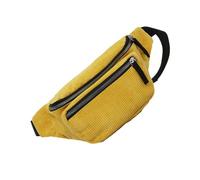 Riñonera Cruzado de Tela de Corderoy , Bolso de Mujer Amarilla Portátil | Ligera Gran Capacidad, Manos Libres para Viajar y Bici, Estilo Moderno para Mujer y Niña