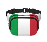 Riñonera cuadrada con estampado de bandera de Italia, para entrenamiento, senderismo, correr, viajes, gimnasio, bonita cremallera