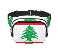 Riñonera cuadrada con estampado de bandera del Líbano, para entrenamiento, senderismo, correr, viajes, gimnasio, bonita cremallera
