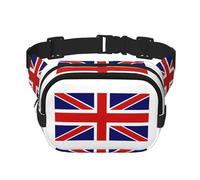 Riñonera cuadrada con estampado de bandera inglesa para entrenamiento, senderismo, correr, viajes, gimnasio, bonita cremallera a la moda