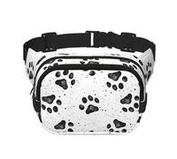 Riñonera cuadrada con estampado de huellas de perro, para entrenamiento, senderismo, correr, viajes, gimnasio, bonita cremallera