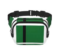 Riñonera cuadrada con estampado de la bandera de la Sultanía de Delhi para entrenamiento, senderismo, correr, viajes, gimnasio, bonita cremallera a la moda, Black, Talla única