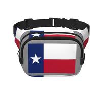 Riñonera cuadrada con estampado de la bandera del estado de Texas, para entrenamiento, senderismo, correr, viajes, gimnasio, bonita cremallera a la moda, Black, Talla única