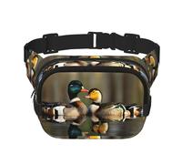 Riñonera cuadrada con estampado de patos Mallard para entrenamiento, senderismo, correr, viajes, gimnasio, bonita cremallera a la moda