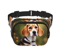 Riñonera cuadrada con estampado de perro Beagle, para entrenamiento, senderismo, correr, viajes, gimnasio, bonita cremallera