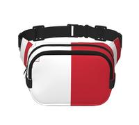Riñonera cuadrada con estampado único de bandera de Malta, gran capacidad, ajustable, para viajes y deportes al aire libre