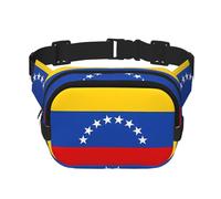 Riñonera cuadrada con estampado único de la bandera de Venezuela, gran capacidad, ajustable, para viajes y deportes al aire libre
