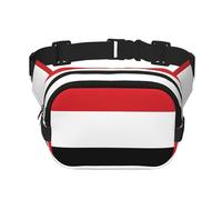 Riñonera cuadrada de doble capa con correa ajustable para actividades al aire libre, color negro, talla única, Black, Talla única