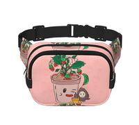 Riñonera cuadrada de doble capa con correa ajustable para actividades al aire libre, color negro, talla única, Black, Talla única