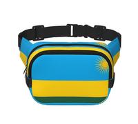 Riñonera cuadrada de doble capa con correa ajustable para actividades al aire libre, color negro, talla única, Black, Talla única