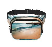 Riñonera cuadrada de doble capa con correa ajustable para actividades al aire libre, color negro, talla única, Black, Talla única