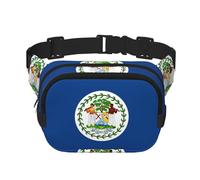 Riñonera cuadrada de doble capa con correa ajustable para actividades al aire libre, color negro, talla única, Black, Talla única