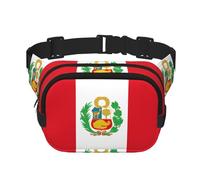 Riñonera cuadrada de doble capa con correa ajustable para actividades al aire libre, color negro, talla única, Black, Talla única