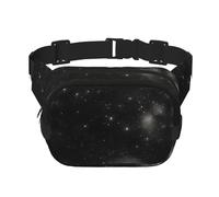 Riñonera cuadrada de doble capa con correa ajustable para actividades al aire libre, color negro, talla única, Black, Talla única