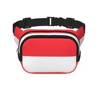 Riñonera cuadrada de doble capa con correa ajustable para actividades al aire libre, color negro, talla única, Black, Talla única