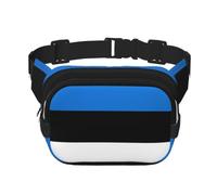 Riñonera cuadrada de doble capa con estampado de bandera de Estonia para hombres y mujeres, viajes, deportes, camping, uso diario