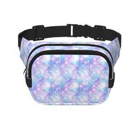 Riñonera cuadrada de doble capa con estampado de escamas de sirena, para hombres y mujeres, viajes, deportes, camping, casual, diario
