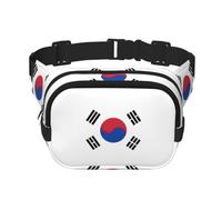 Riñonera cuadrada de doble capa con estampado de la bandera de la República de Corea, para hombres y mujeres, uso diario, deportes al aire libre, correr,