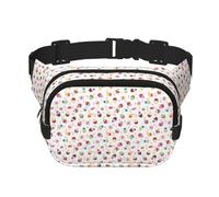 Riñonera cuadrada de doble capa con estampado de magdalenas, para hombres y mujeres, viajes, deportes, camping, casual, diario