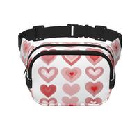 Riñonera cuadrada de doble capa con forma de corazón para actividades al aire libre como deportes, viajes, senderismo, ciclismo, Black, Talla única