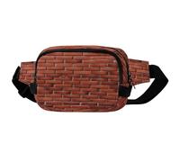 Riñonera cuadrada de doble capa de ladrillo rojo con correa ajustable. Riñonera con cremallera, múltiples bolsillos. Bolsa de pecho deportiva para senderismo, trotar y correr.
