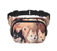 Riñonera cuadrada, impresión única de imágenes de perros, gran capacidad, ajustable, para viajes y deportes al aire libre