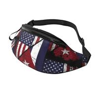 Riñonera Cuba Y La Bandera Estadounidense Cubana Bandoleras Duradera Fanny Pack Unisex Riñoneras para Correr Viajes Senderismo