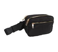 Riñonera de 20,5 x 14 cm/8,1 x 5,5 Pulgadas, Carteras de Tela Oxford, riñonera para teléfono, Bolsa de Pecho de Gran Capacidad para Viajar, Caminar, Correr (Black)