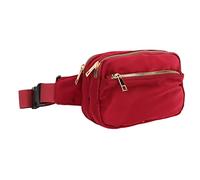 Riñonera de 20,5 x 14 cm/8,1 x 5,5 Pulgadas, Carteras de Tela Oxford, riñonera para teléfono, Bolsa de Pecho de Gran Capacidad para Viajar, Caminar, Correr (Wine Red)