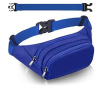 Riñonera de 4 bolsillos para mujer con cinturón alargado de 35 cm, riñonera para hombre, gran capacidad, impermeable, para iPad Mini y iPhone 12 Pro Max, Riñonera azul tesoro, large, Large BUM BAG