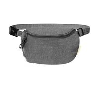 Riñonera de Algodón Reciclado GRS de 220g/m2, 25 x 17 x 8 cm, Cierre de Cremallera Doble, Correa Ajustable (Negro)