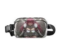 Riñonera de anime Fighter Angel Fashion para mujeres, hombres, adolescentes, mini riñonera con correa ajustable para entrenamiento, correr, senderismo