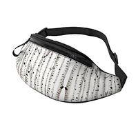 Riñonera de árbol de abedul para correr, senderismo, viajes, entrenamiento, pasear al perro, deportes, pesca, riñonera, Black, Talla única