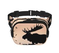 Riñonera de árbol de pino de alce y montaña silvestre, pequeña a la moda, ligera, para mujeres y hombres, correr, entrenamiento, senderismo, viajes