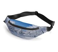 Riñonera de árboles de invierno cubierta de nieve para hombres y mujeres, riñonera con correa ajustable, pequeña riñonera para viajes, caminar, correr, senderismo, ciclismo