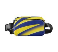 Riñonera de arte abstracto amarillo y azul para hombres y mujeres, pequeña bolsa cruzada con correa ajustable para viajes, vacaciones, correr