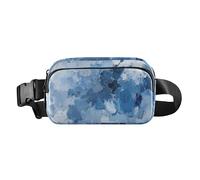 Riñonera de arte abstracto con tinta azul, bonita riñonera para mujeres, hombres, adolescentes, gran capacidad, accesorio de viaje con correa ajustable para viajes, gimnasio y trabajo