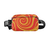 Riñonera de arte abstracto en espiral, color amarillo y rojo, para mujeres y hombres, bolsa bandolera de gran capacidad, esencial de viaje con correa ajustable para viajes, vacaciones, correr