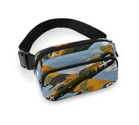 Riñonera de avión de la Segunda Guerra Mundial para mujeres y hombres, riñonera, ajustable, casual, para viajes, deportes, senderismo, blanco, 7.9 x 5.1 pulgadas, White, 7.9x5.1inches