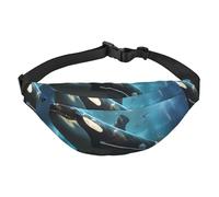 Riñonera de ballenas asesinas. Ligera e impermeable, adecuada para viajes y uso diario, diseño de moda, para hombres y mujeres.