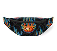 Riñonera de baloncesto para hombres, mujeres, niños y niñas, riñonera de baloncesto de fuego, deportiva, senderismo, correr, bolsa de cinturón, color, M, Organizador de bolsas