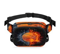 Riñonera de baloncesto para mujeres, hombres, niñas y niños, riñonera de baloncesto de agua y fuego, para correr, deportes, senderismo, bolsa de cinturón, color, XL, Organizador de bolsas