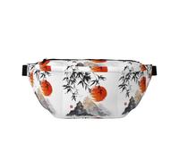 Riñonera de bambú japonés, bolsa cruzada ajustable para hombres y mujeres, correr, senderismo, escalada, gimnasio, bicicleta estática, etc., Black, Talla única