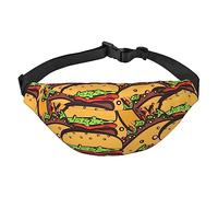 Riñonera de Burger Tacos Hot Dog para hombres y mujeres, cinturón ajustable, riñonera para rave, bolsa de viaje, Black, Talla única, Cinturón de dinero